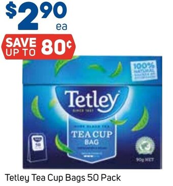 Foodland Tetley Tea Cup Bags 50 Pack offer