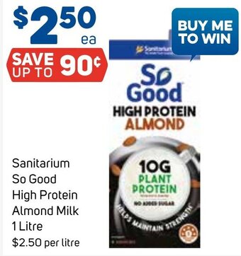 Foodland Sanitarium So Good High Protein Almond Milk 1 Litre offer