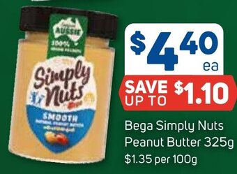 Foodland Bega Simply Nuts Peanut Butter 325g offer