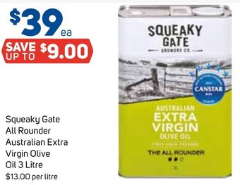 Foodland Squeaky Gate All Rounder Australian Extra Virgin Olive Oil 3 Litre offer