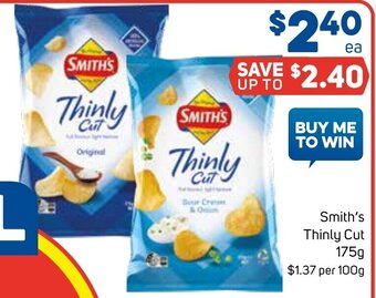 Foodland Smith's Thinly Cut 175g offer