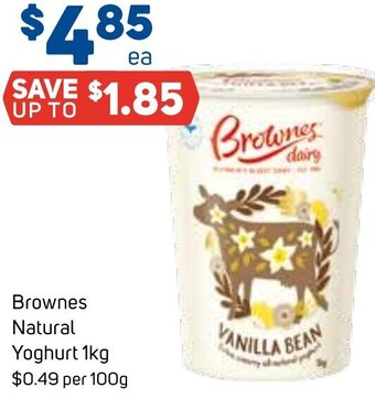 Foodland Brownes Natural Yoghurt 1kg offer