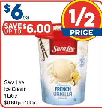 Foodland Sara Lee Ice Cream 1 Litre offer