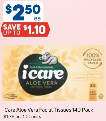 Foodland iCare Aloe Vera Facial Tissues 140 Pack offer