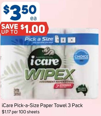 Foodland iCare Pick-a-Size Paper Towel 3 Pack offer