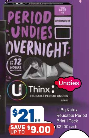 U By Kotex Reusable Period Brief 1 Pack