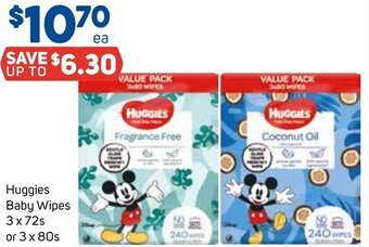 Foodland Huggies Baby Wipes 3 x 72s or 3 x 80s offer