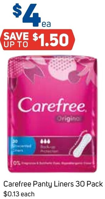 Foodland Carefree Panty Liners 30 Pack offer