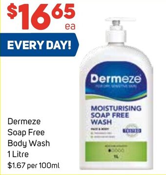 Dermeze Soap Free Body Wash 1 Litre