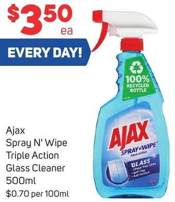 Foodland Ajax Spray N' Wipe Triple Action Glass Cleaner 500ml offer