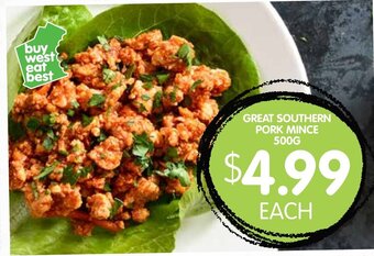 Spudshed GREAT SOUTHERN PORK MINCE 500G offer