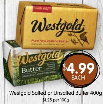 Spudshed Westgold Salted or Unsalted Butter 400g offer