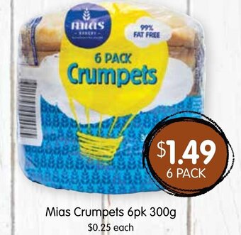 Spudshed Mias Crumpets 6pk 300g offer