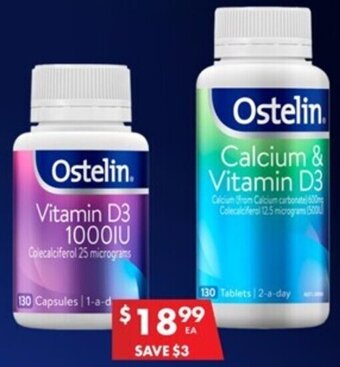 Pharmacy4Less Ostelin Vitamin D3 1000IU , Calcium & Vitamin D3 offer