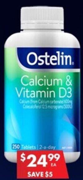 Pharmacy4Less Ostelin Calcium & Vitamin D3 offer