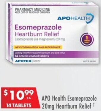 Pharmacy4Less APO Health Esomeprazole 20mg Heartburn Relief offer