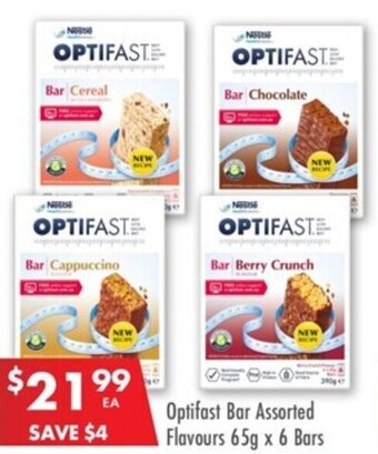 Pharmacy4Less Optifast Bar Assorted Flavours 65g x 6 Bars offer
