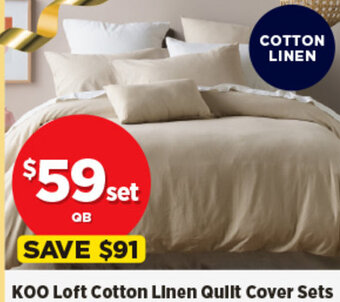 Spotlight KOO Loft Linen Cotton Sheet Sets offer