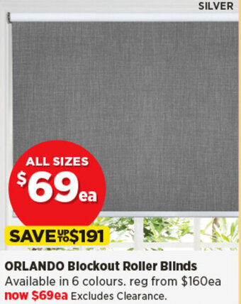 Spotlight ORLANDO Blockout Roller Blinds offer