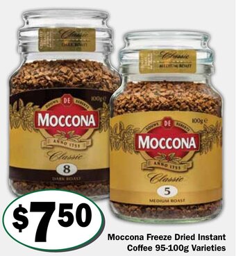Friendly Grocer Moccona Freeze Dried Instant Coffee 95-100g Varieties offer