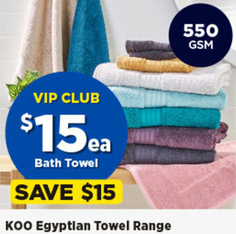 Spotlight KOO Egyptian Towel Range offer