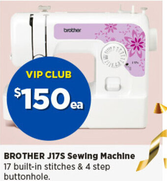 Spotlight BROTHER J17S Sewing Machine offer