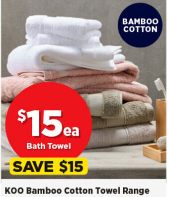 Spotlight KOO Bamboo Cotton Towel Range offer