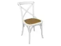 LivingStyles Boen Oak Timber Cross Back Dining Chair, White offer