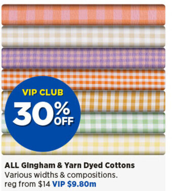 Spotlight ALL Gingham & Yarn Dyed Cottons offer