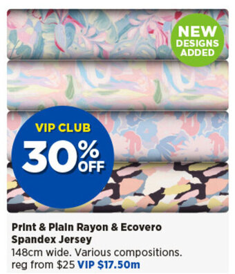 Spotlight Print & Plain Rayon & Ecovero Spandex Jersey offer