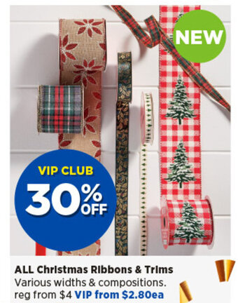 Spotlight ALL Christmas Ribbons & Trims offer