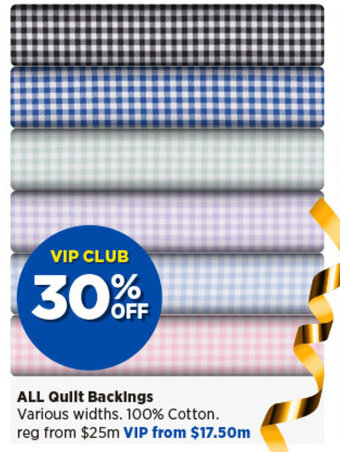 Spotlight ALL Quilt Backings offer