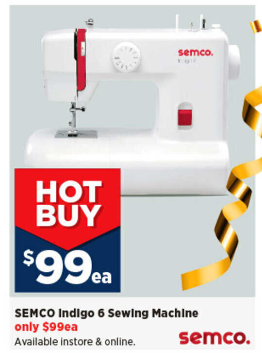 SEMCO Indigo 6 Sewing Machine offer at Spotlight