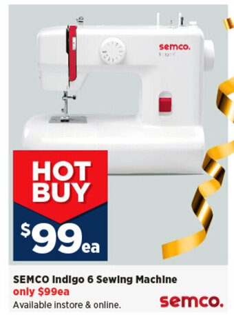 Spotlight SEMCO Indigo 6 Sewing Machine offer