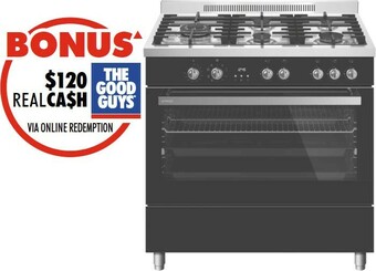 The Good Guys Omega 90cm Dual Fuel Upright Cooker offer