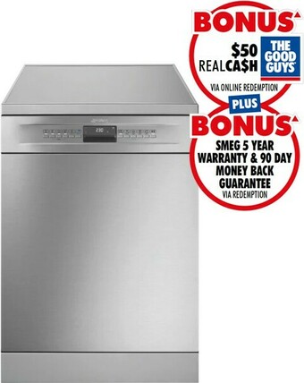 The Good Guys Smeg 60cm Freestanding Dishwasher offer