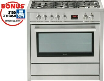 The Good Guys Technika 90cm Dual Fuel Upright Cooker offer
