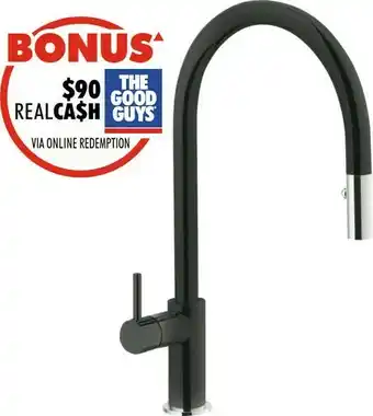The Good Guys Franke Verona Gooseneck Pullout Tap - Onyx offer