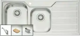 Oliveri 1 3/4 Bowl Right Hand Side Drainer Sink and Tap Set