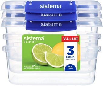 BIG W Sistema 3-pack klip it + rectangle containers 1-litre offer