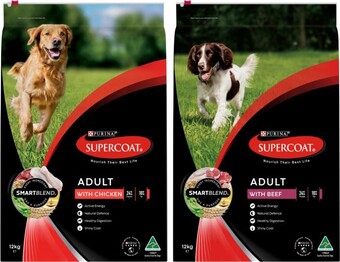 BIG W Supercoat smart blend adult dog food varieties 12kg offer