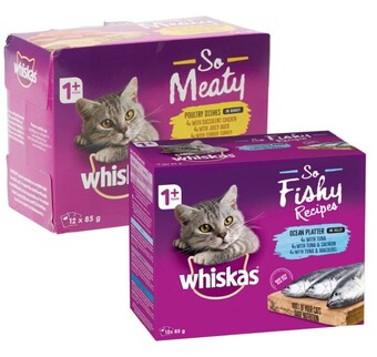 BIG W Whiskas 12-pack cat food pouch varieites 85g offer