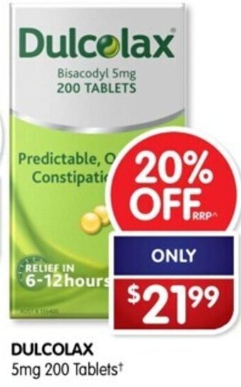 Alliance Pharmacy DULCOLAX 5mg 200 Tablets offer