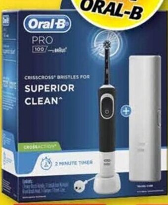 Cincotta Chemist ORAL-B Pro 100 Power Toothbrush Cross Action Black + Travel Case offer