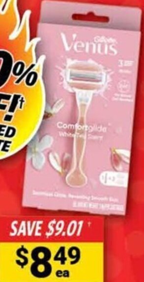 Venus Comfortglide White Tea Razor + 2 Blades
