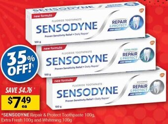 SENSODYNE Repair & Protect Toothpaste 100g, Extra Fresh 100g and Whitening 100g