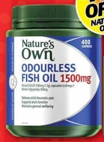 NATURE'S OWN Odourless Fish Oil 1500mg 400 Capsules,