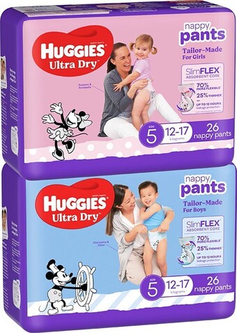BIG W Huggies 26-pack ultra dry nappy pants size 5 walker offer