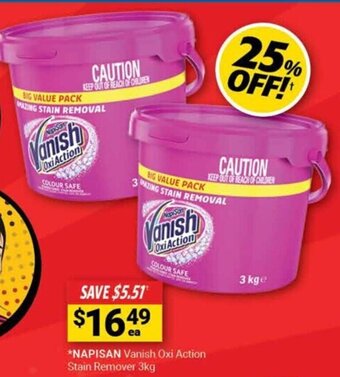 Cincotta Chemist NAPISAN Vanish Oxi Action Stain Remover 3kg offer