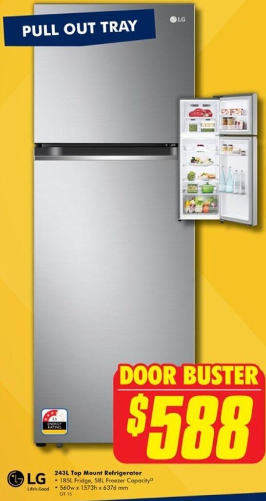 243L Top Mount Refrigerator ` offer at The Good Guys